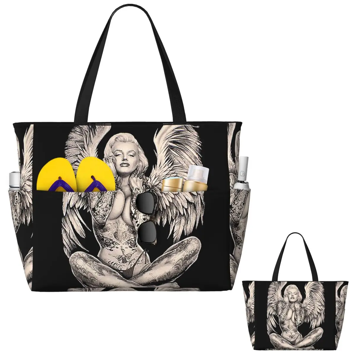 Yoga Fitness Tote - Torba Plażowa Marilyn Vintage Abstrakcyjny Anioł