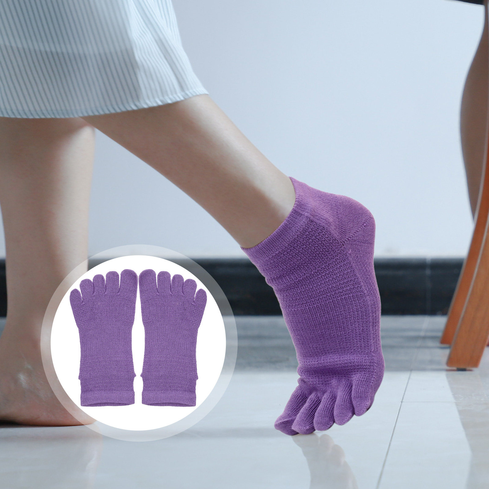 Yoga Toe Separator - 2 pary skarpet do jogi dla