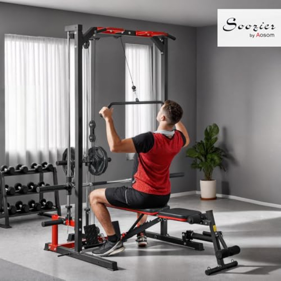 Klatka siłowa z maszyną Smitha – Lat Pulldown Bar recenzja i cena