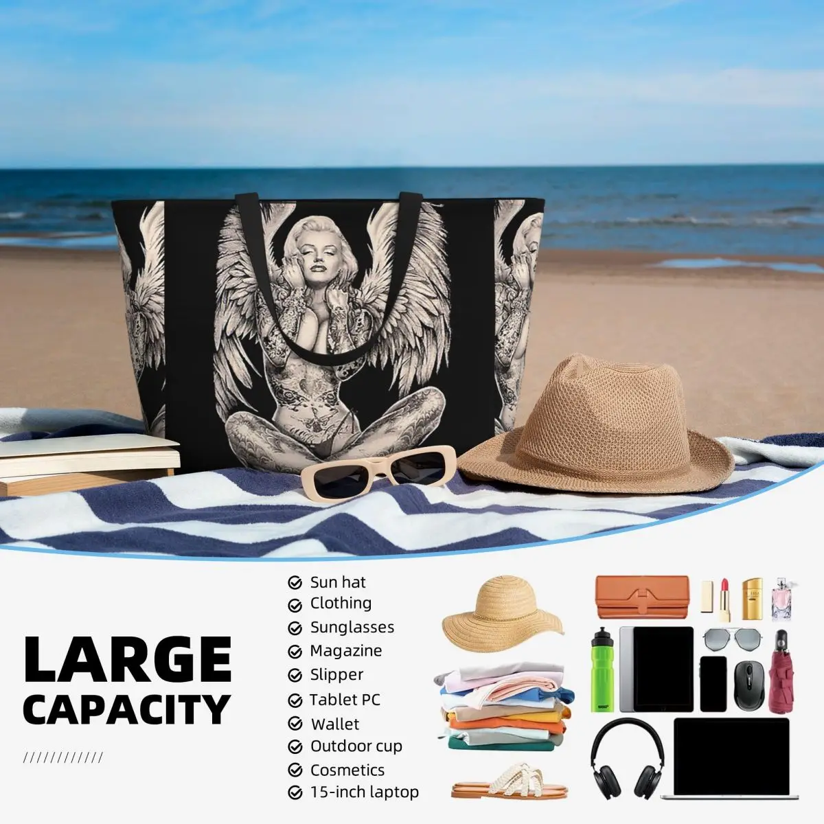 Torba Plażowa Marilyn Vintage  – Yoga Fitness Tote recenzja i cena
