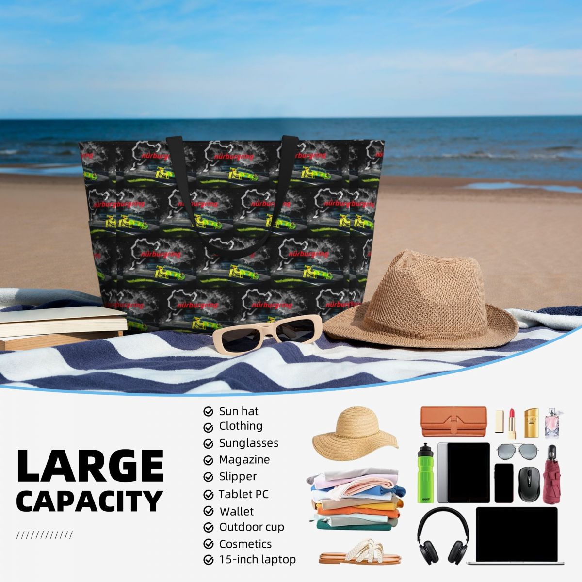 Torba plażowa z nadrukiem Nurb – Yoga Fitness Tote recenzja i cena