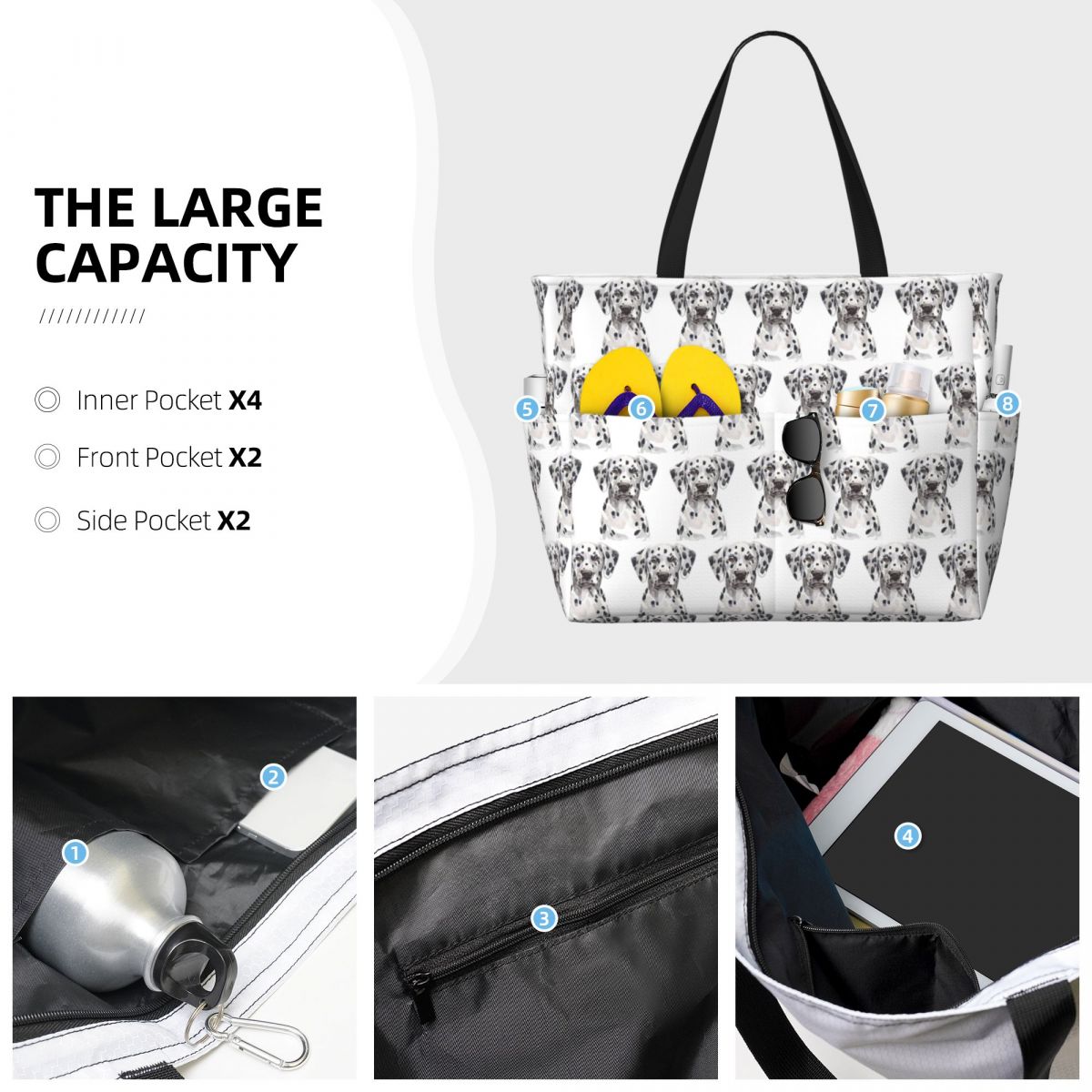 Torba plażowa Dalmatian, torba – Yoga Fitness Tote recenzja i cena