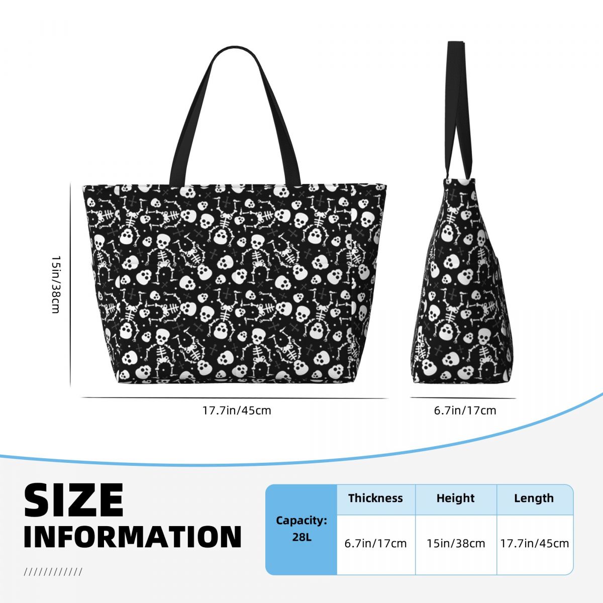 Torba na ramię z motywem czasz – Yoga Fitness Tote recenzja i cena